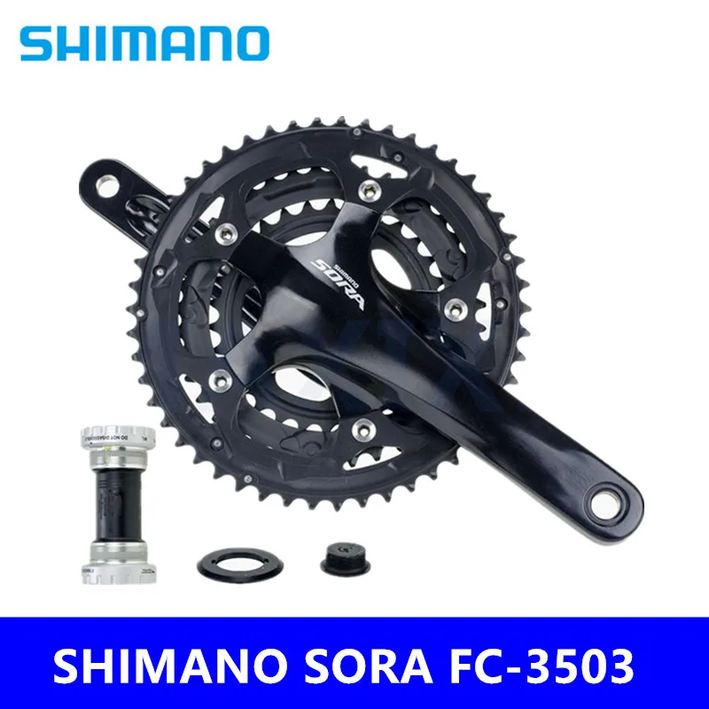 Shimano Sora FC-3503 Triple Crankset bike bicycle 3x9S speed crankset 50/39/30 Teeth with BB Black New
Shimano Sora FC-3503 Triple Crankset bike bicycle 3x9S speed crankset 50/39/30 Teeth with BB Black New