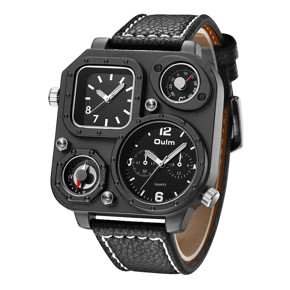 OULM Unique Watches Men Two Time Zone Large Big Size Irregular Dial Real Leather Strap Military Men's Wristwatches Men Watches
OULM Unique Watches Men Two Time Zone Large Big Size Irregular Dial Real Leather Strap Military Men's Wristwatches Men Watches