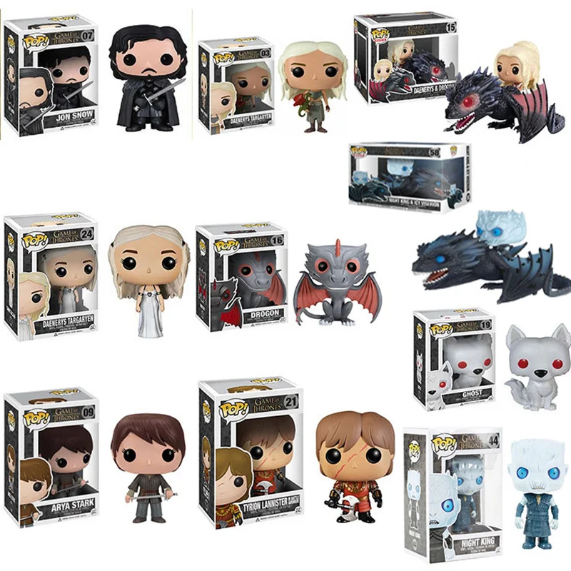 FUNKO POP Song Of Ice And Fire&Game Of Thrones Jon Snow,Daenerys Targaryen,Drogon,Ghost pvc action figure toys for children gift
FUNKO POP Song Of Ice And Fire&Game Of Thrones Jon Snow,Daenerys Targaryen,Drogon,Ghost pvc action figure toys for children gift