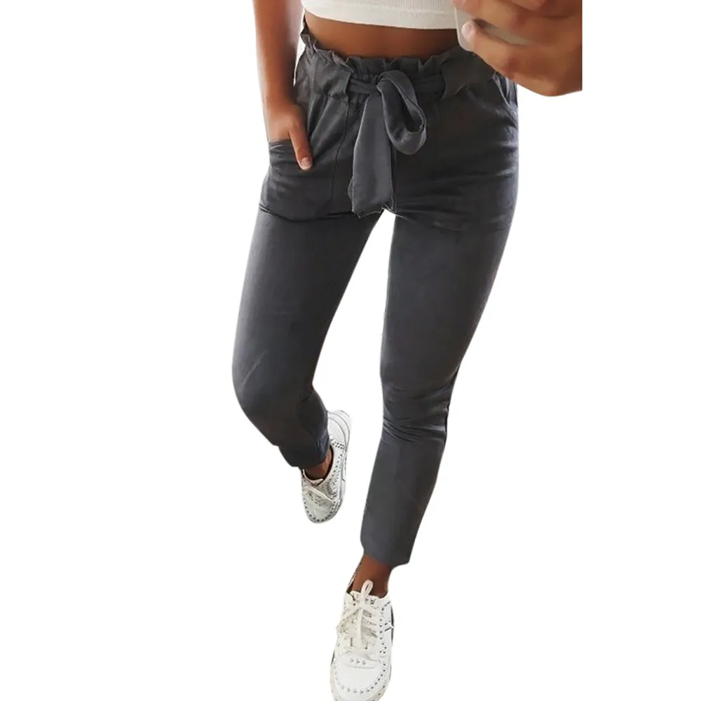 Skinny Women Pants Casual Striped High Waist Elastic Trousers Ladies Sweatpants Fashion Bow Tie Stretch Pencil Pants #F
Skinny Women Pants Casual Striped High Waist Elastic Trousers Ladies Sweatpants Fashion Bow Tie Stretch Pencil Pants #F