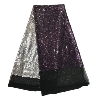 Elegant Sequined French Net Lace Fabric Tulle lace with Sequins for African Evening Dresses 33 
Elegant Sequined French Net Lace Fabric Tulle lace with Sequins for African Evening Dresses 33