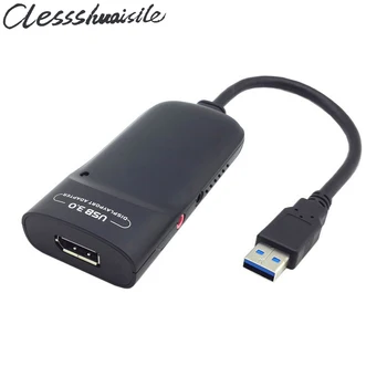 USB 3.0 to DisplayPort DP 4K UHD External Video Graphics Adapter for Multiple Monitors up to 3840x2160 Ultra-High-Definition
USB 3.0 to DisplayPort DP 4K UHD External Video Graphics Adapter for Multiple Monitors up to 3840x2160 Ultra-High-Definition