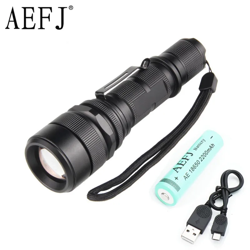 

10000LM XM-L2 LED USB Flashlight Spot Lamp IPX65 Waterproof High Power Portable 5 Mode Zoomable Camping Equipment Torch lamp