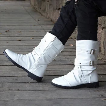 Aleafalling Men's Boot Mid-calf Men's Rain Boots Zip High Quality Leather Cross-tied Boots Platform Autumn Winter Men Boots
Aleafalling Men's Boot Mid-calf Men's Rain Boots Zip High Quality Leather Cross-tied Boots Platform Autumn Winter Men Boots