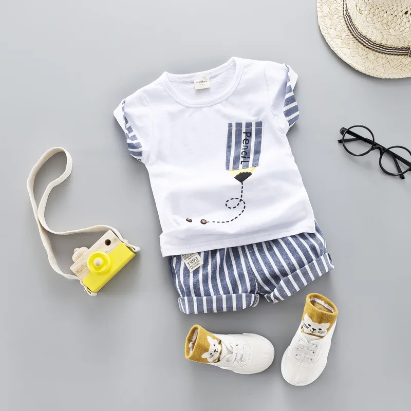 Kid Baby Boy T-shirt Summer Clothing Set 2019 New Cute Strip Short Pants Children Clothing Short Sleeve Shirt Boys Suit
Kid Baby Boy T-shirt Summer Clothing Set 2019 New Cute Strip Short Pants Children Clothing Short Sleeve Shirt Boys Suit