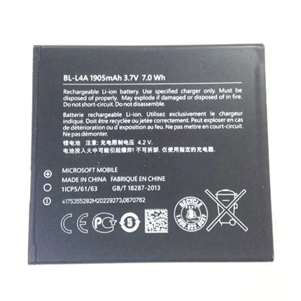 3.8V batteries Rechargeable Li-ion Li-polymer Built-in lithium polymer battery for BL/BV-L4A 535 Lumia 830 540 RM-1090/985/984
3.8V batteries Rechargeable Li-ion Li-polymer Built-in lithium polymer battery for BL/BV-L4A 535 Lumia 830 540 RM-1090/985/984