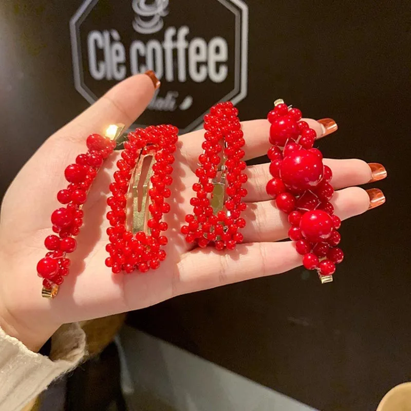 Red Full Pearl Hair Clips Hair Styling Snap Barrettes Side Bangs Hairgrip Accessories For Women Girls Fashion Hairpins
Red Full Pearl Hair Clips Hair Styling Snap Barrettes Side Bangs Hairgrip Accessories For Women Girls Fashion Hairpins