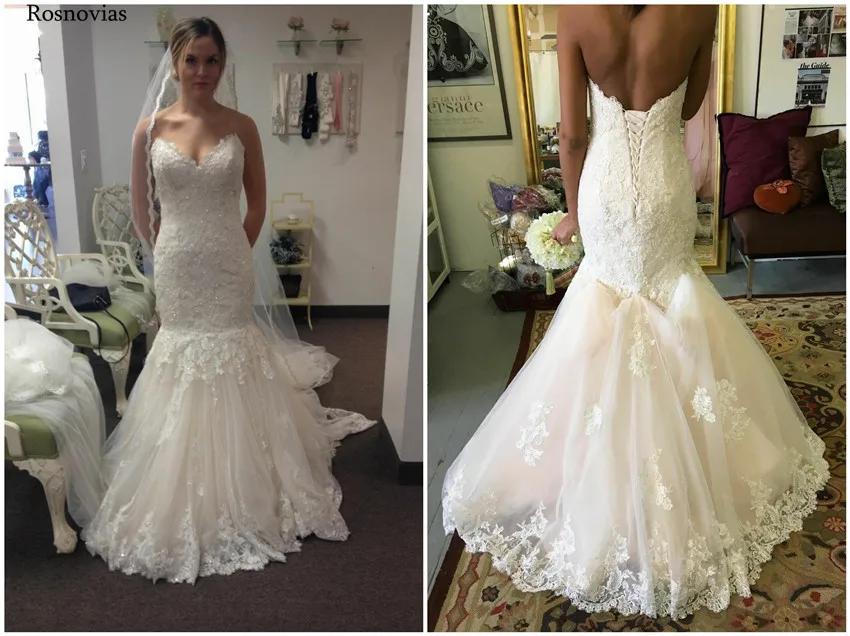 Mermaid Lace Wedding Dresses 2019 V Neck Lace Up Back Sweep Train Applique Beaded Modest Bridal Gowns Vestido De Novia Custom
Mermaid Lace Wedding Dresses 2019 V Neck Lace Up Back Sweep Train Applique Beaded Modest Bridal Gowns Vestido De Novia Custom