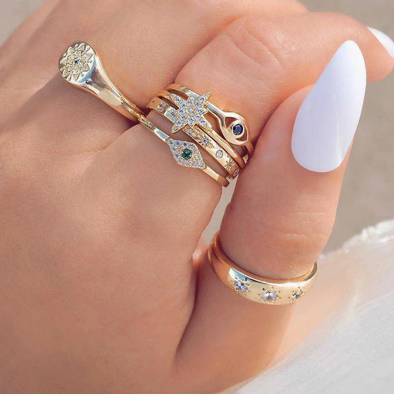 6 Pcs/ Set Retro Round Engraving Eyes Stars Gem Crystal Geometric Gold Joint Ring Set Women Fashion Party Jewelry Lover Gift
6 Pcs/ Set Retro Round Engraving Eyes Stars Gem Crystal Geometric Gold Joint Ring Set Women Fashion Party Jewelry Lover Gift