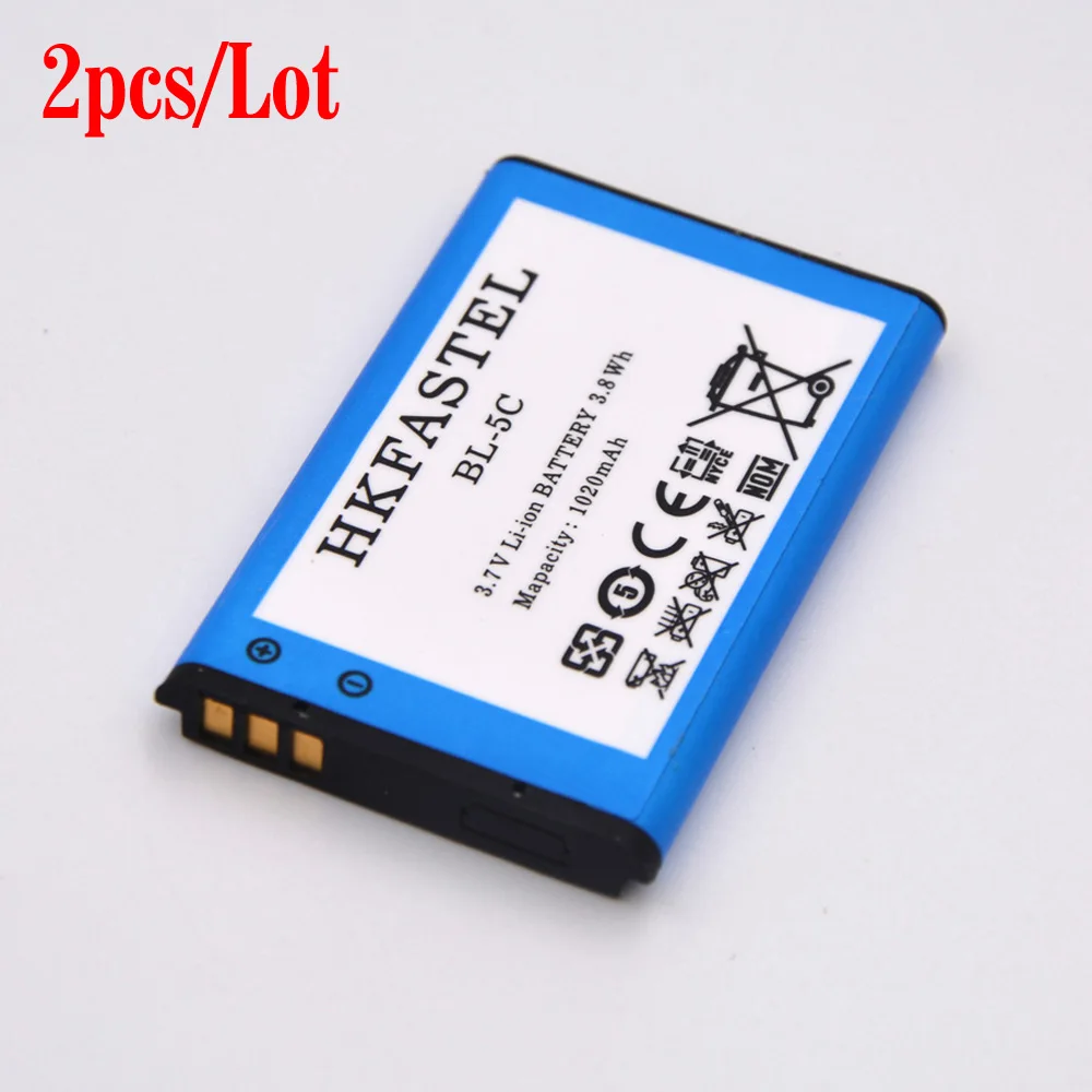2Pcs/lot New BL-5C BL 5C Mobile Phone Battery For Nokia 1110 1208 1800 2300 2310 2600 3109 6600 6820 6822 7610 E60 N-gage
2Pcs/lot New BL-5C BL 5C Mobile Phone Battery For Nokia 1110 1208 1800 2300 2310 2600 3109 6600 6820 6822 7610 E60 N-gage