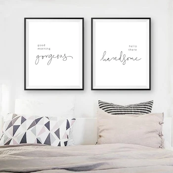 Good Morning Gorgeous Hello there Handsome Bedroom Quote Print Nordic Poster Modern Wall Art Picture Canvas Painting Home Decor
Good Morning Gorgeous Hello there Handsome Bedroom Quote Print Nordic Poster Modern Wall Art Picture Canvas Painting Home Decor