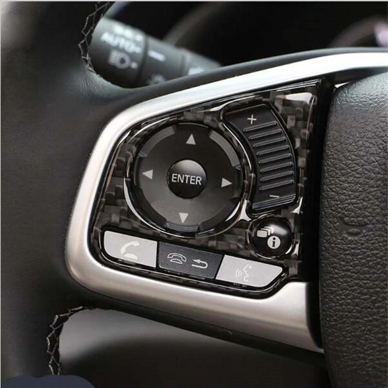 JX-LCLYL 2PCS Interior Steering Wheel Button Cover Trim Decoration for Honda Civic 2016