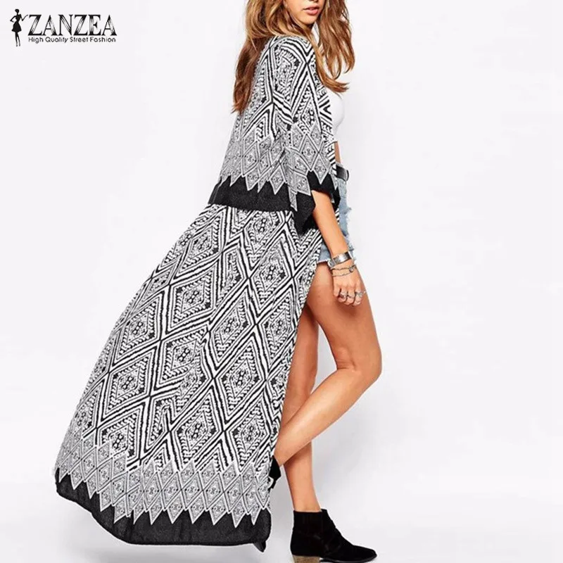 ZANZEA 2019 Bohemian Style Summer Women Diamond Printed Blouse Tops Loose Kimono Half Sleeve Long Cardigan Tops Blusas Plus Size
ZANZEA 2019 Bohemian Style Summer Women Diamond Printed Blouse Tops Loose Kimono Half Sleeve Long Cardigan Tops Blusas Plus Size