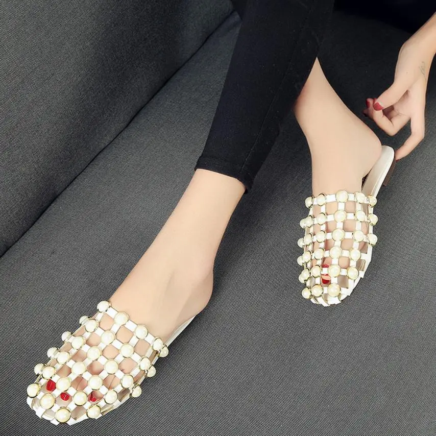 Casual Sandals Women Fashion Solid Color Flat Ankle Heel Pearl Slippers Size 35-41 Beach Shoes Open Toe Gladiator Sandalias
Casual Sandals Women Fashion Solid Color Flat Ankle Heel Pearl Slippers Size 35-41 Beach Shoes Open Toe Gladiator Sandalias