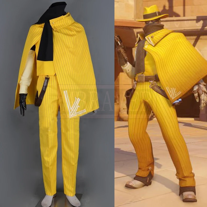 Custom Made Game OW Jesse McCree Yellow Suit With Hat And Gloves Cosplay Costume
Custom Made Game OW Jesse McCree Yellow Suit With Hat And Gloves Cosplay Costume
