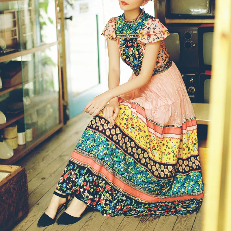 Fashion Personality Travel High Street Ethnic Style Floral Slim Print Dress Elegant Temperament Short Sleeve Party Dresses
Fashion Personality Travel High Street Ethnic Style Floral Slim Print Dress Elegant Temperament Short Sleeve Party Dresses