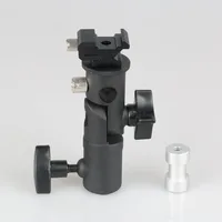 New Swivel Flash Hot Shoe Umbrella Holder Mount Adapter for Studio Light Type E Stand Bracket Photo Studio Accessories image