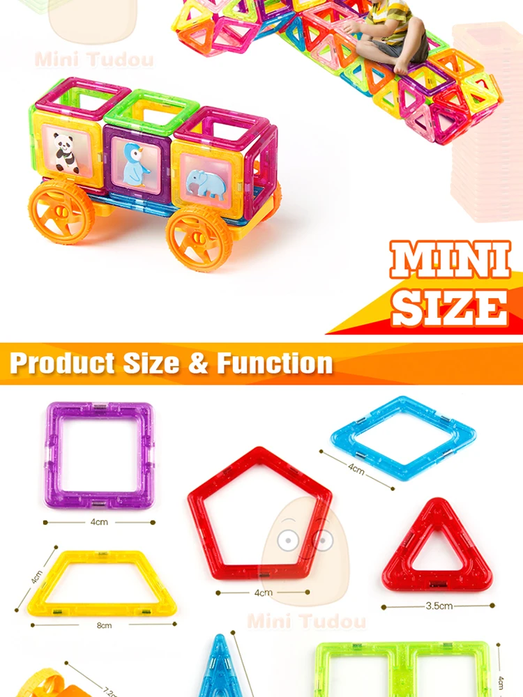 Mini Magnetic Building Blocks 200PCS Designer Constructor Toy Boys Girls Educate 
