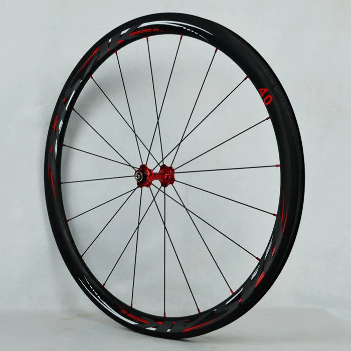 Discount 700C Wheelset Carbon Wheels Road Bike Tubeless Wheel V/C Brake Profile 38-40-50-55mm Depth Clincher Carbon Rim Direct-pull 80