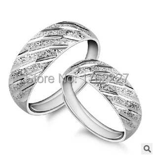 

Korean Fashion S925 Silver Meteor Shower couple matte shiny engagement ring for men and women (one pair) free shipping