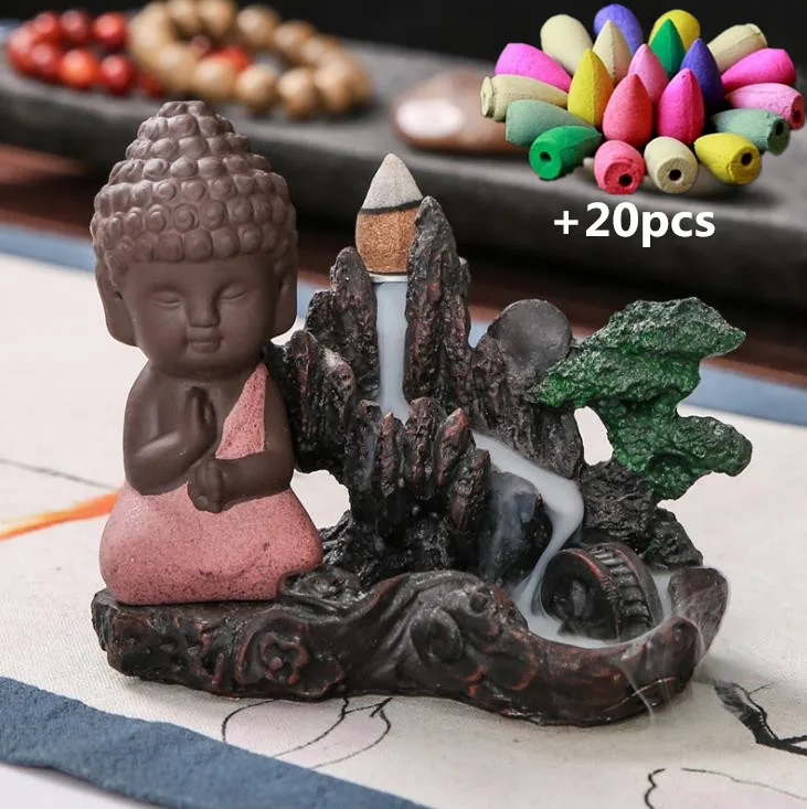 Resin Rockery Landscape Buddha Backflow Incense Burner Waterfall Incense Holder Home Decor Meditation Gift+20Pcs Free Cones
Resin Rockery Landscape Buddha Backflow Incense Burner Waterfall Incense Holder Home Decor Meditation Gift+20Pcs Free Cones