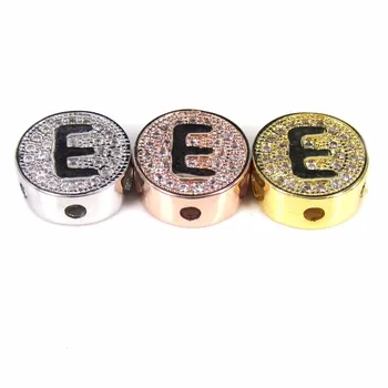 Multi-color Copper Micro Pave CZ Alphabet/Letter "E" Flat Round Spacer Beads Charms Fit For Bracelets Necklaces Making,11mm,8Pcs
Multi-color Copper Micro Pave CZ Alphabet/Letter "E" Flat Round Spacer Beads Charms Fit For Bracelets Necklaces Making,11mm,8Pcs
