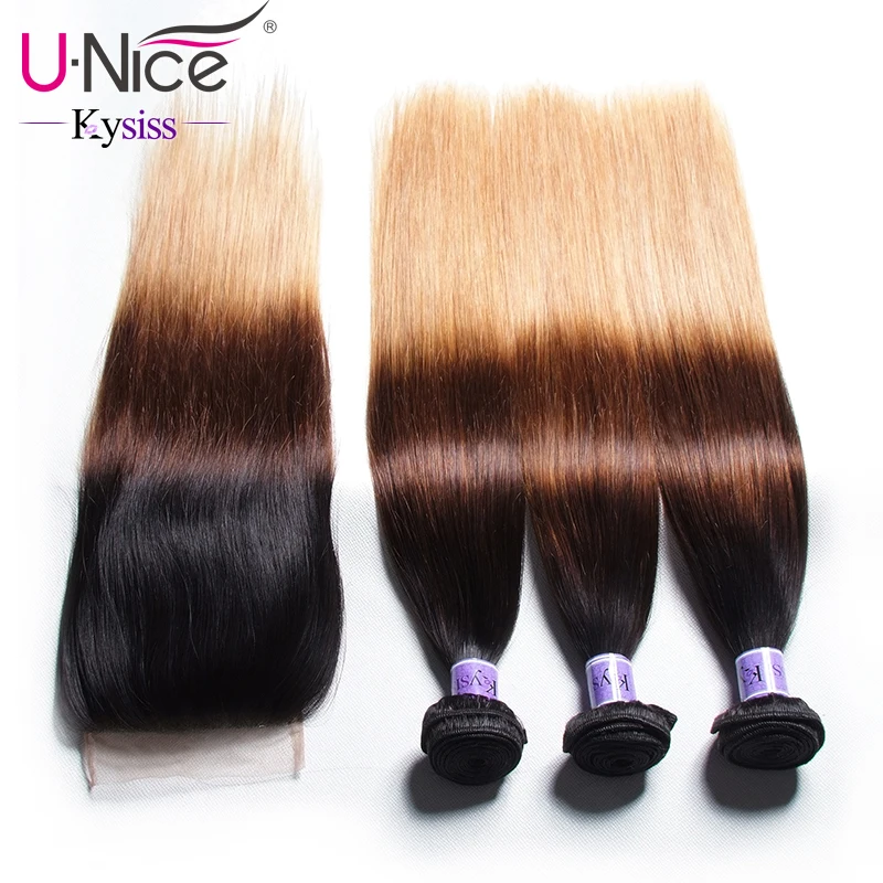 UNice Hair Kysiss Series Unprocessed Virgin Human Hair 3 Bundles With Closure 16-26" Malaysian Straight Hair With Closure T1B427
UNice Hair Kysiss Series Unprocessed Virgin Human Hair 3 Bundles With Closure 16-26" Malaysian Straight Hair With Closure T1B427