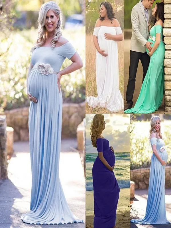 Женское вечернее платье MUQGEW длинное с открытыми плечами для беременных | Мать и