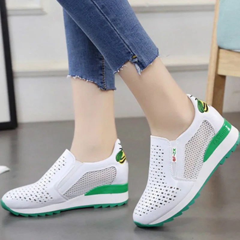 2019 Women Spring Summer Increasing Height Casual Shoes Hollow Air Mesh Slip on Platform Wedge Heel Sneakers Sapato Feminino
2019 Women Spring Summer Increasing Height Casual Shoes Hollow Air Mesh Slip on Platform Wedge Heel Sneakers Sapato Feminino