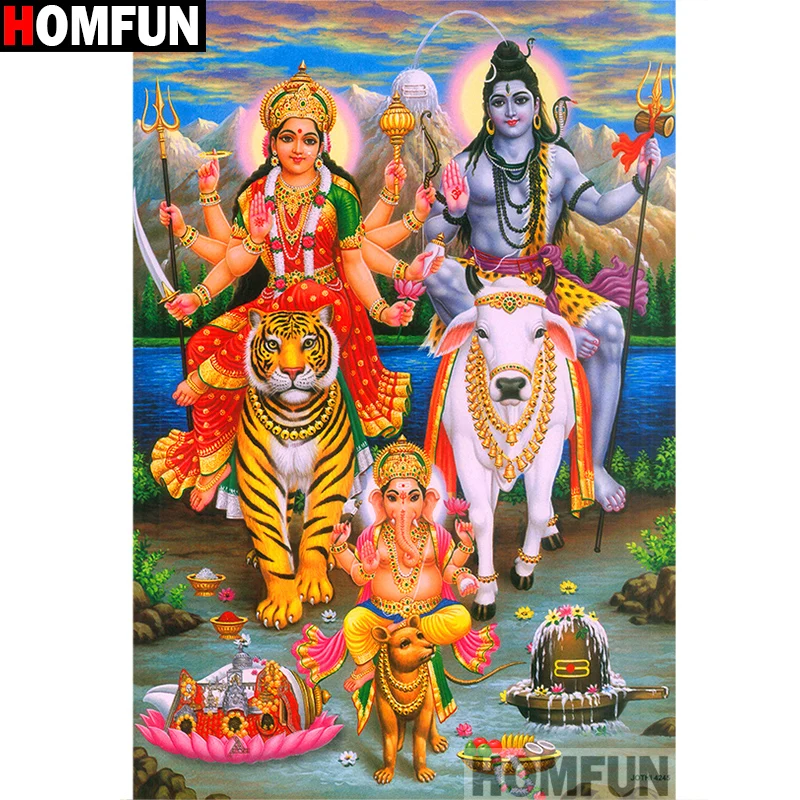 HOMFUN Full Square/Round Drill 5D DIY Diamond Painting "Indian Buddha" 3D Embroidery Cross Stitch Home Decor A15212 | Дом и сад
