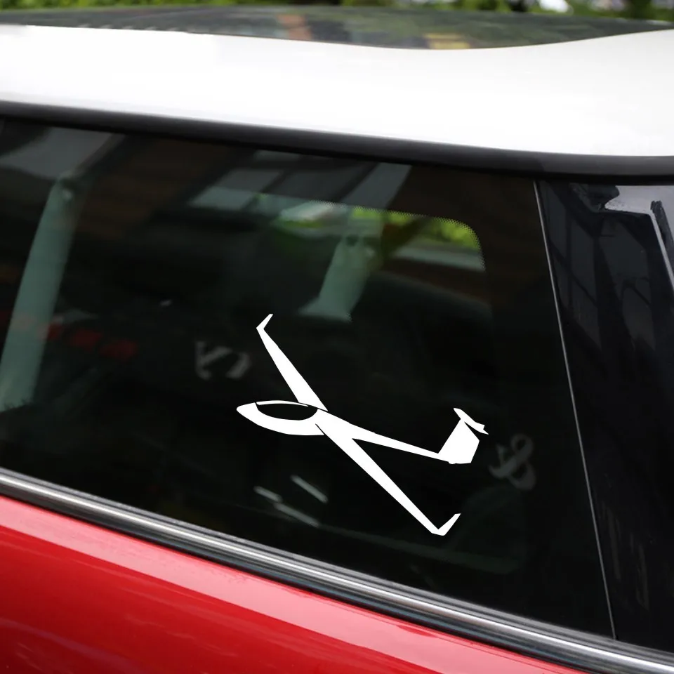 Cunymagos Art Planeur Pilote Moto Voiture Style Autocollants En Vinyle Stickers NoirArgent 18 cm 12 cm (6) -