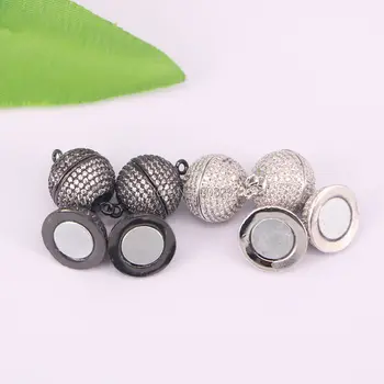 14mm Paved Zircon CZ Beads Round Magnetic Necklace or Bracelet Clasps DIY Jewelry Findings Connectors 10Pcs
14mm Paved Zircon CZ Beads Round Magnetic Necklace or Bracelet Clasps DIY Jewelry Findings Connectors 10Pcs