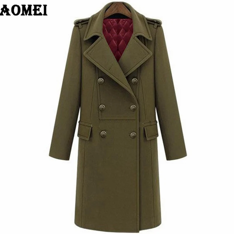 2019 Winter Europe America Style High Quality Ladies Long Coat Quilted Double-breasted Trench Woolen Coats Navy Blue Army Green
2019 Winter Europe America Style High Quality Ladies Long Coat Quilted Double-breasted Trench Woolen Coats Navy Blue Army Green