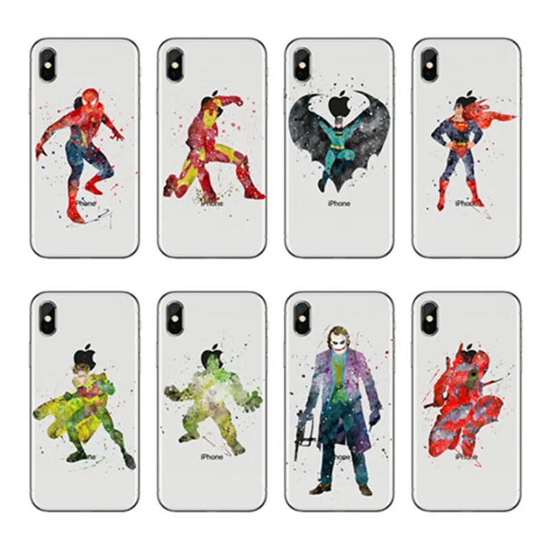 Marvel Super Hero The Avengers SpiderMan Hulk Arte Da Aguarela Caso de Telefone Silicone Macio Para O iphone 4 5 6 7 8 Alem de X
Marvel Super Hero The Avengers SpiderMan Hulk Arte Da Aguarela Caso de Telefone Silicone Macio Para O iphone 4 5 6 7 8 Alem de X