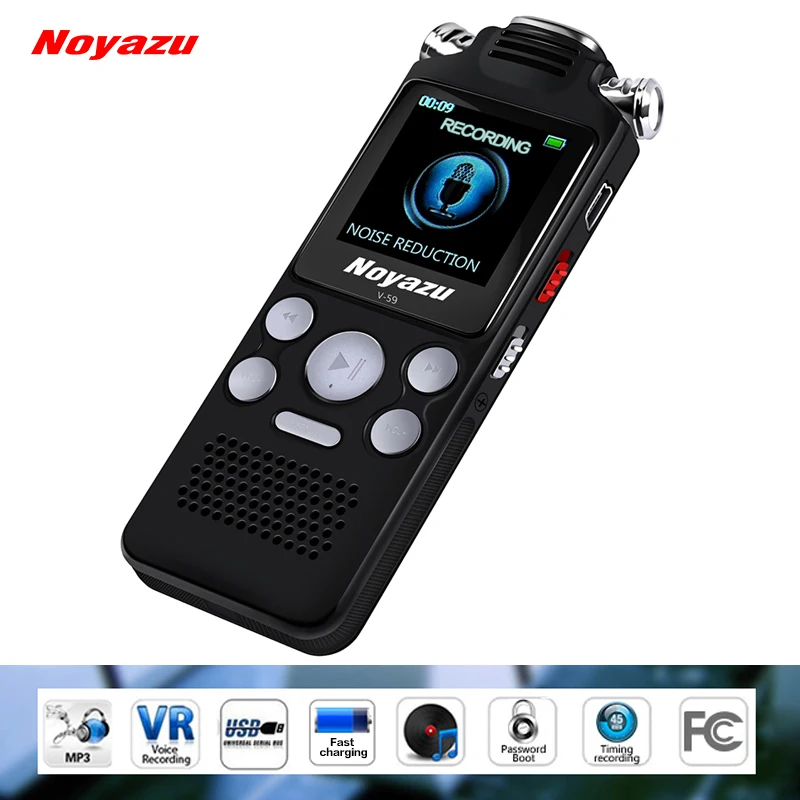 NOYAZU V59 Professional 8G Digital Voice Recorder Voice Activated Recorder Dictaphone Audio Recorder Mp3 Russian Language
NOYAZU V59 Professional 8G Digital Voice Recorder Voice Activated Recorder Dictaphone Audio Recorder Mp3 Russian Language