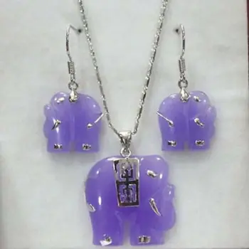 Natural Violet Jadeite / Alexander Carving Elephant Earrings Pendant Necklace Set
Natural Violet Jadeite / Alexander Carving Elephant Earrings Pendant Necklace Set