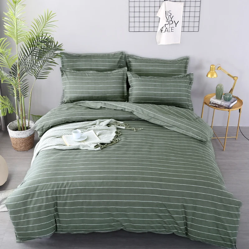 Dark Green Stripe Pattern Bedding Sets 4pcs Geometric Pattern Bed Linings Duvet Cover Bed Sheet Pillowcases Cover Set Queen Size
Dark Green Stripe Pattern Bedding Sets 4pcs Geometric Pattern Bed Linings Duvet Cover Bed Sheet Pillowcases Cover Set Queen Size