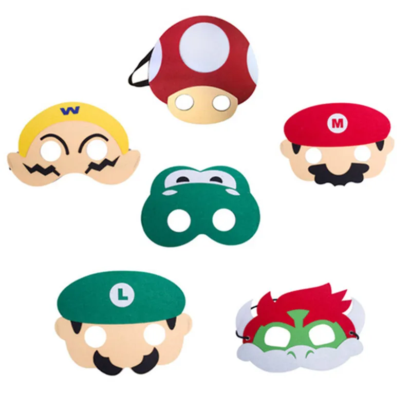 6pc Kawaii Super Mario Mask Costumes for Kids Boys Girls Birthday Party Decoration Cosplay Halloween Dress Up Favor Gifts 
6pc Kawaii Super Mario Mask Costumes for Kids Boys Girls Birthday Party Decoration Cosplay Halloween Dress Up Favor Gifts
