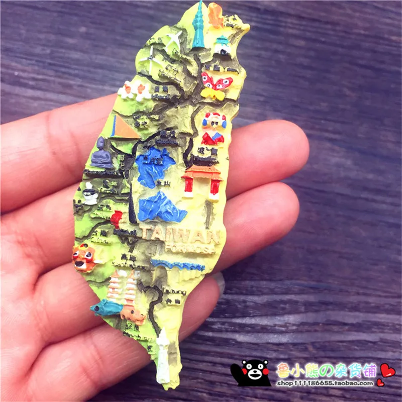 

Travel Map of Taiwan China Tourism Souvenir 3D Fridge Magnets Creative Home Decoration Refrigerator Magnetic Stickers Gift