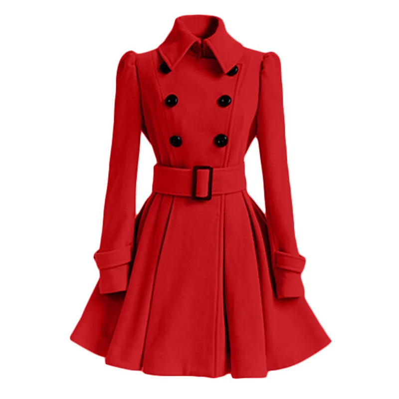 Winter Woolen Red Coat Windbreaker Women Bandage Top Wool Blend Girls Dress Jacket Double Breasted Thick Ladies Tops Multicolor
Winter Woolen Red Coat Windbreaker Women Bandage Top Wool Blend Girls Dress Jacket Double Breasted Thick Ladies Tops Multicolor