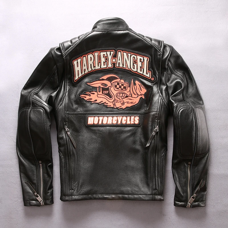 HARLEY ANGEL 2018 Fashion Professional Motorcycle Genuine Leather Jacket Men Slim Fit Cowskin Men's Biker Jacket black coat
HARLEY ANGEL 2018 Fashion Professional Motorcycle Genuine Leather Jacket Men Slim Fit Cowskin Men's Biker Jacket black coat
