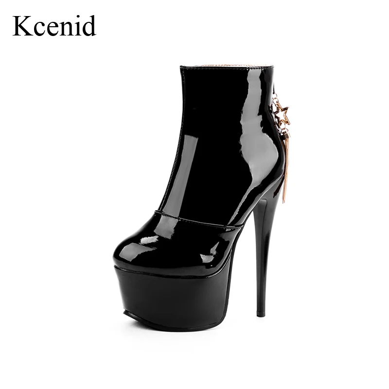 Kcenid Plus Size 33-48 Patent Leather Fashion Zip Sexy High Heels Black Ankle Boots For Women Platform Winter Motorcycle Shoes
Kcenid Plus Size 33-48 Patent Leather Fashion Zip Sexy High Heels Black Ankle Boots For Women Platform Winter Motorcycle Shoes
