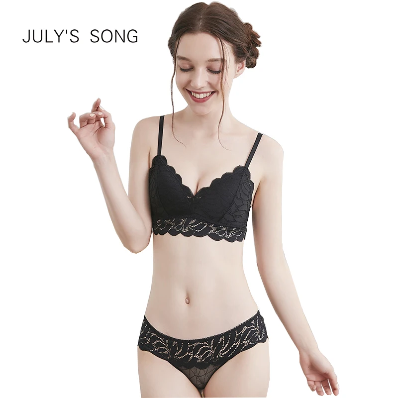 JULY'S SONG 2019 New Sexy Underwear Set Wire Free Bra 3/4 Cup Push Up Lace Ladies Underwear Black Deep V Women Lingerie Set
JULY'S SONG 2019 New Sexy Underwear Set Wire Free Bra 3/4 Cup Push Up Lace Ladies Underwear Black Deep V Women Lingerie Set