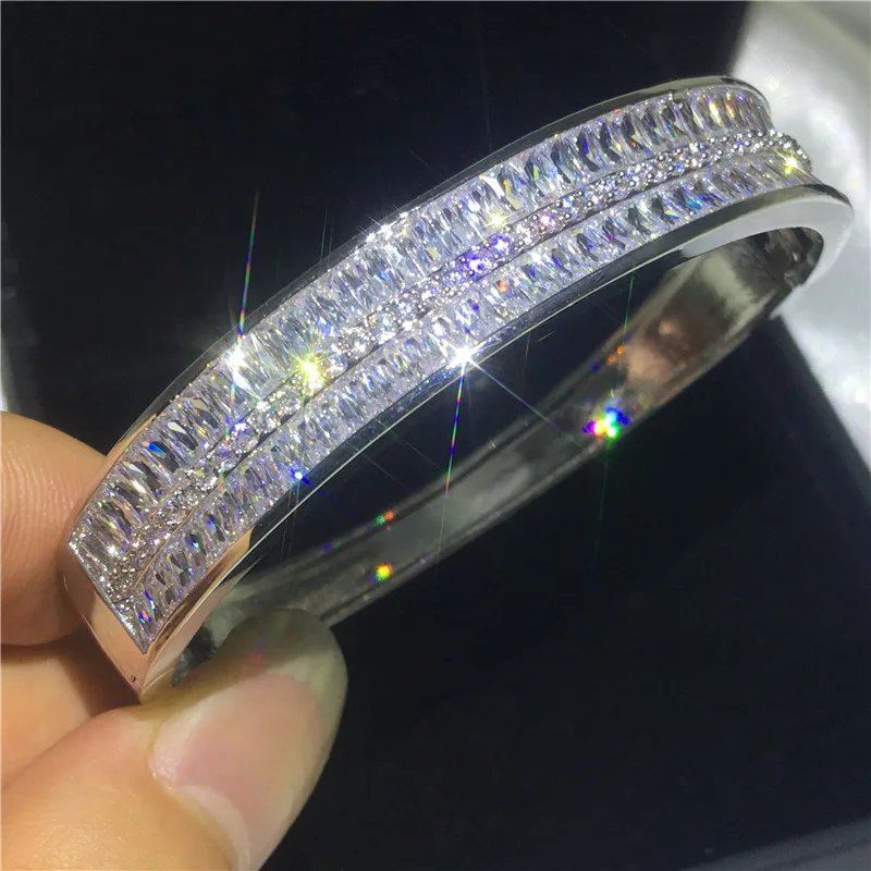2019 Handmade Baguette bangle 5A cubic zirconia White Gold Filled Party Engagement bangles for women wedding accessaries
2019 Handmade Baguette bangle 5A cubic zirconia White Gold Filled Party Engagement bangles for women wedding accessaries