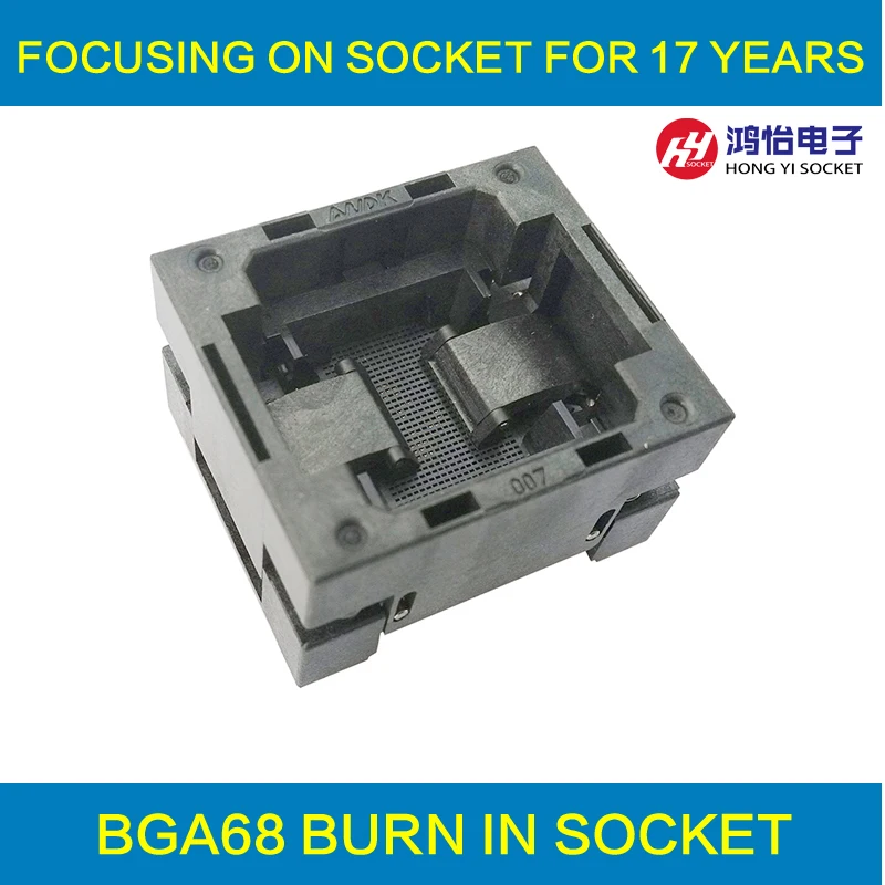 BGA68 OPEN TOP burn in socket pitch 0.8mm IC size 8*12mm BGA68(8*12)-0.8-TP01NT BGA68 VFBGA68 burn in programmer socket
BGA68 OPEN TOP burn in socket pitch 0.8mm IC size 8*12mm BGA68(8*12)-0.8-TP01NT BGA68 VFBGA68 burn in programmer socket
