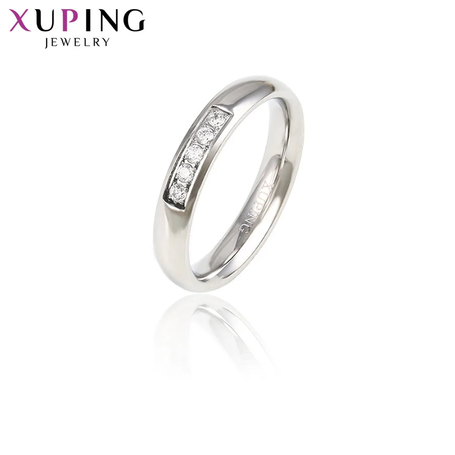 Xuping Synthetic Cubic Zirconia Wedding rings Jewelry for Women Simple Gifts Stainless Steel Jewelry S137-14032 
Xuping Synthetic Cubic Zirconia Wedding rings Jewelry for Women Simple Gifts Stainless Steel Jewelry S137-14032