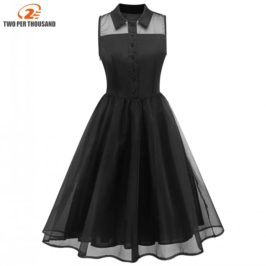 Hepburn Vintage Dress Women Autumn A-Line Party Dresses Black Sleeveless Transparent Grenadient Retro Dress Vestidos
Hepburn Vintage Dress Women Autumn A-Line Party Dresses Black Sleeveless Transparent Grenadient Retro Dress Vestidos