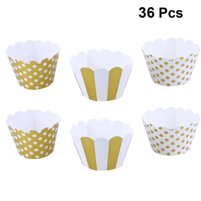 36pcs/Pack Golden Cupcake Wrappers Oil Paper Trays Elegant Toxic-Free Cupcake Holder For Baby Shower Party Baking Use
36pcs/Pack Golden Cupcake Wrappers Oil Paper Trays Elegant Toxic-Free Cupcake Holder For Baby Shower Party Baking Use