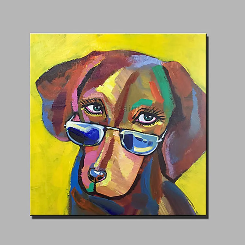 

Dog painting Canvas acrylic painting wall art pictures for living room home decor pop art animal Painting cuadros decoracion 001