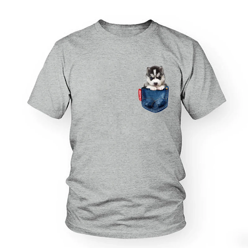 Pet Husky Dog Cute Print T-Shirt 2018 Funny Jean Pocket T Shirts Men Women Short Sleeve cotton summer Animal tshirts Tops tees
Pet Husky Dog Cute Print T-Shirt 2018 Funny Jean Pocket T Shirts Men Women Short Sleeve cotton summer Animal tshirts Tops tees